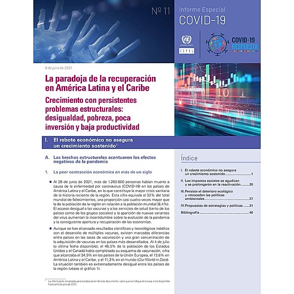 La paradoja de la recuperación en América Latina y el Caribe - Crecimiento con persistentes problemas estructurales / Informe Especial COVID-19 de la CEPAL