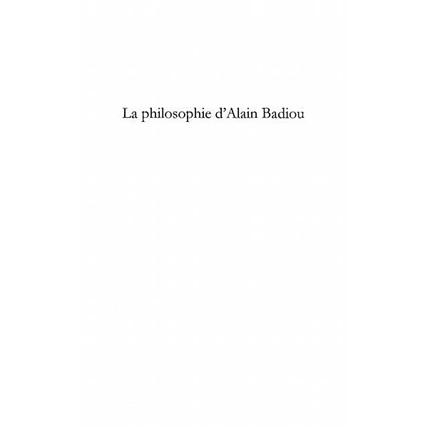 La philosophie d'Alain Badiou / Hors-collection, Tarby Fabien