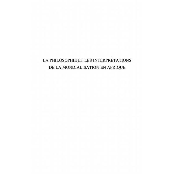 La philosophie et les interpretations de la mondialisation e / Hors-collection, Jean