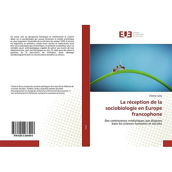 La réception de la sociobiologie en Europe francophone, Frédéric Ischy