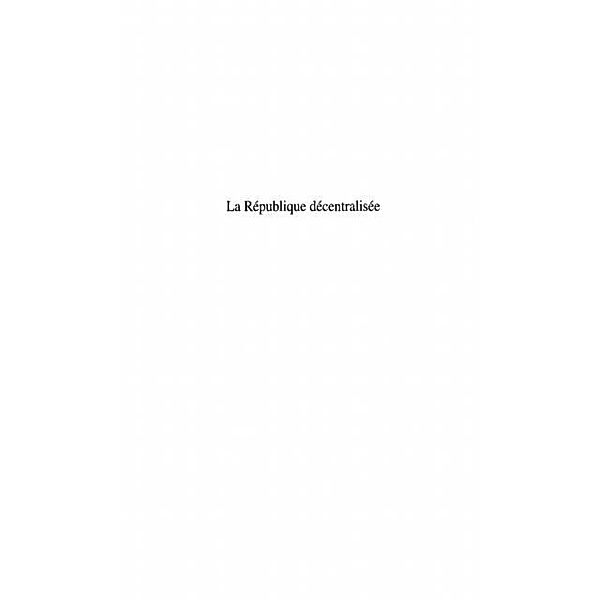 La Republique decentralisee / Hors-collection, Dmitri Georges Lavroff