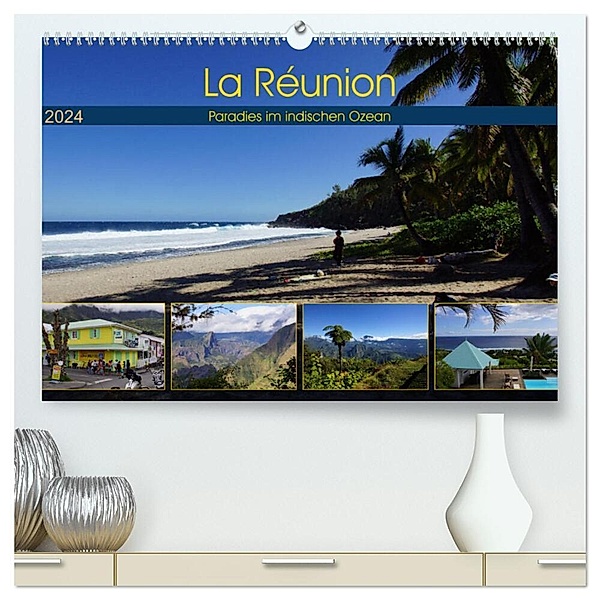 La Réunion - Paradies im indischen Ozean (hochwertiger Premium Wandkalender 2024 DIN A2 quer), Kunstdruck in Hochglanz, Karsten Löwe