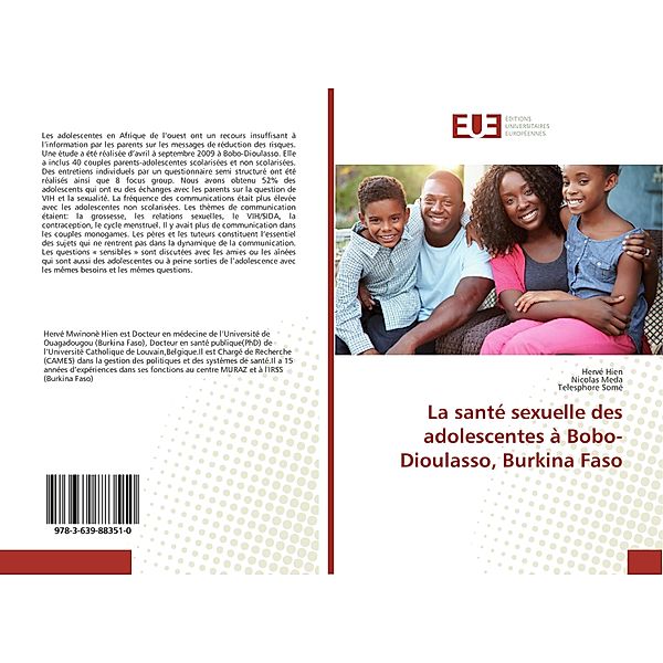 La santé sexuelle des adolescentes à Bobo-Dioulasso, Burkina Faso, Hervé Hien, Nicolas Meda, Telesphore Somé