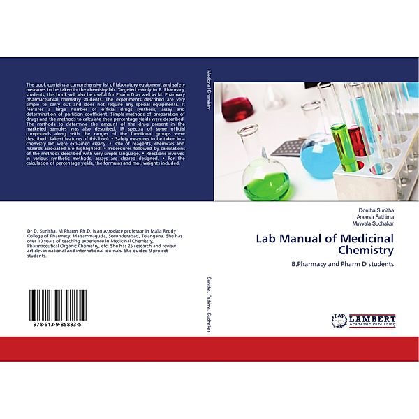 Lab Manual of Medicinal Chemistry, Dontha Sunitha, Aneesa Fathima, Muvvala Sudhakar