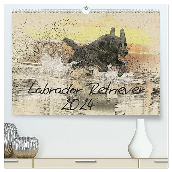 Labrador Retriever 2024 (hochwertiger Premium Wandkalender 2024 DIN A2 quer), Kunstdruck in Hochglanz, Andrea Redecker