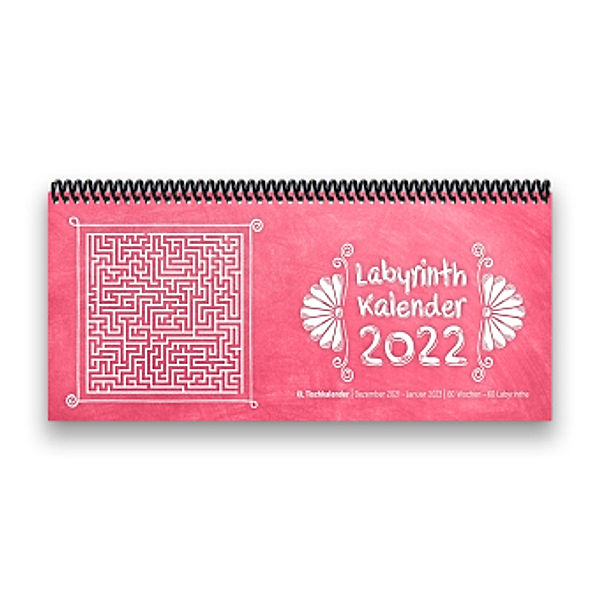 Labyrinth-Tischkalender 2022 XL, rosa