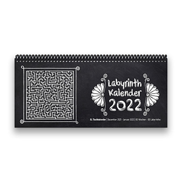 Labyrinth-Tischkalender 2022 XL, schwarz