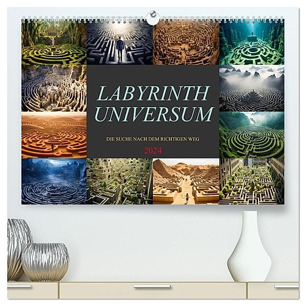 Labyrinth Universum (hochwertiger Premium Wandkalender 2024 DIN A2 quer), Kunstdruck in Hochglanz, Dirk Meutzner