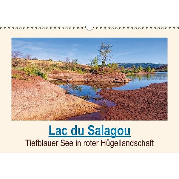 Lac du Salagou - Tiefblauer See in roter Hügellandschaft (Wandkalender 2017 DIN A3 quer), LianeM