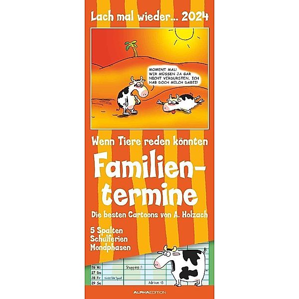 Lach mal wieder... 2024 Familienplaner - Familienkalender - Wandkalender - 19,5x45