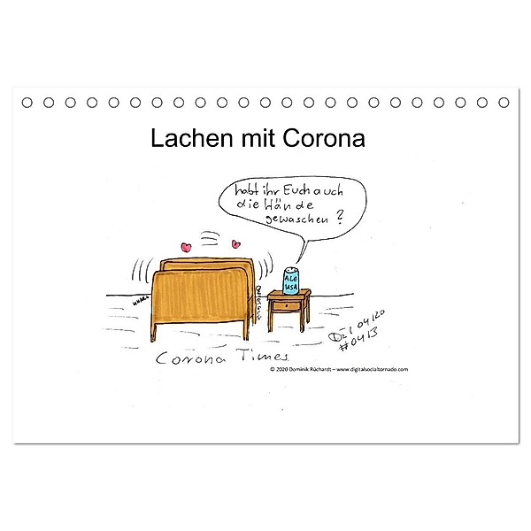 Lachen mit Corona (Tischkalender 2024 DIN A5 quer), CALVENDO Monatskalender, Dominik Rüchardt