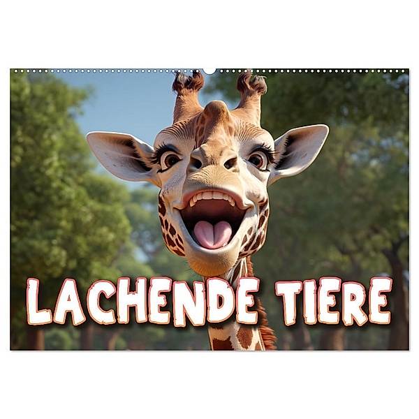 Lachende Tiere (Wandkalender 2025 DIN A2 quer), CALVENDO Monatskalender, Calvendo