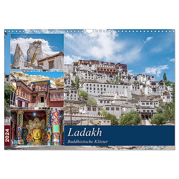 Ladakh - Buddhistische Klöster (Wandkalender 2024 DIN A3 quer), CALVENDO Monatskalender, Thomas Leonhardy