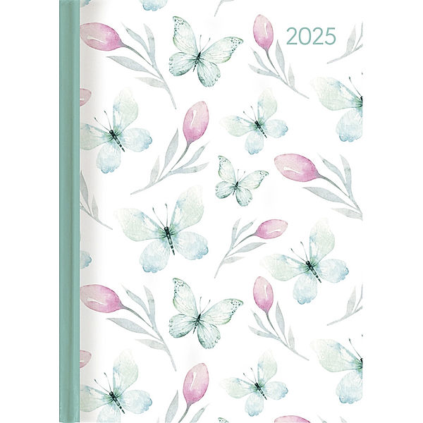 Lady Journal Butterfly 2025 - Schmetterling - Taschenkalender A6 (10,7x15,2 cm) - Weekly - 192 Seiten - Notiz-Buch - Termin-Planer - Alpha Edition