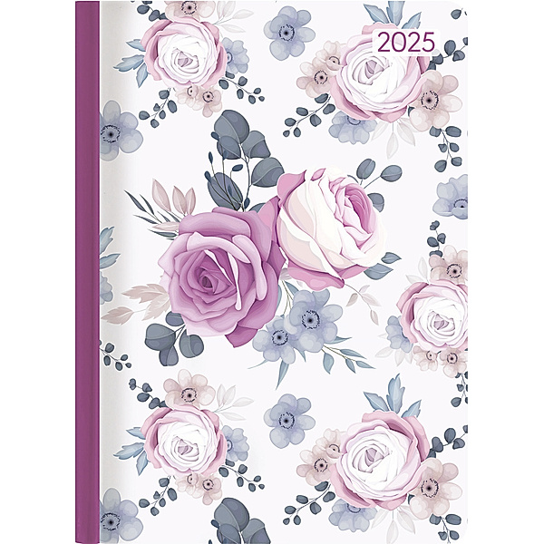 Lady Journal Midi Roses 2025 - Taschen-Kalender 12x17 cm - Rosen - mit Mattfolie - Notiz-Buch - Weekly - 192 Seiten - Alpha Edition