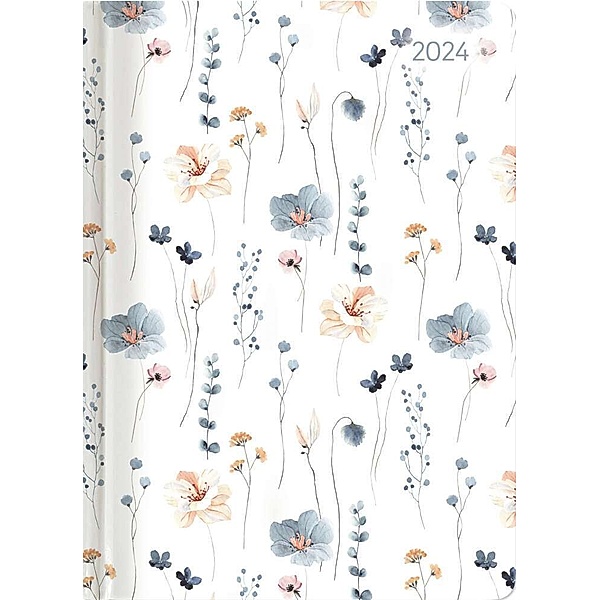 Ladytimer Grande Flowers 2024 - Taschen-Kalender A5 (15x21 cm) - Blume - Notiz-Buch - Weekly - 128 Seiten - Alpha Edition