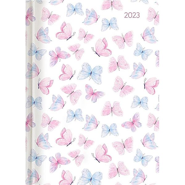 Ladytimer Grande Pastel Butterflies 2023 - Taschen-Kalender A5 (15x21 cm) - Schmetterlinge - Notiz-Buch - Weekly - 128 S
