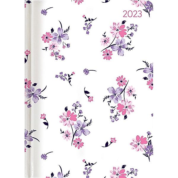 Ladytimer Midi Flowers 2023 - Taschen-Kalender 12x17 cm - Blumen - mit Mattfolie - Notiz-Buch - Weekly - 192 Seiten - Al
