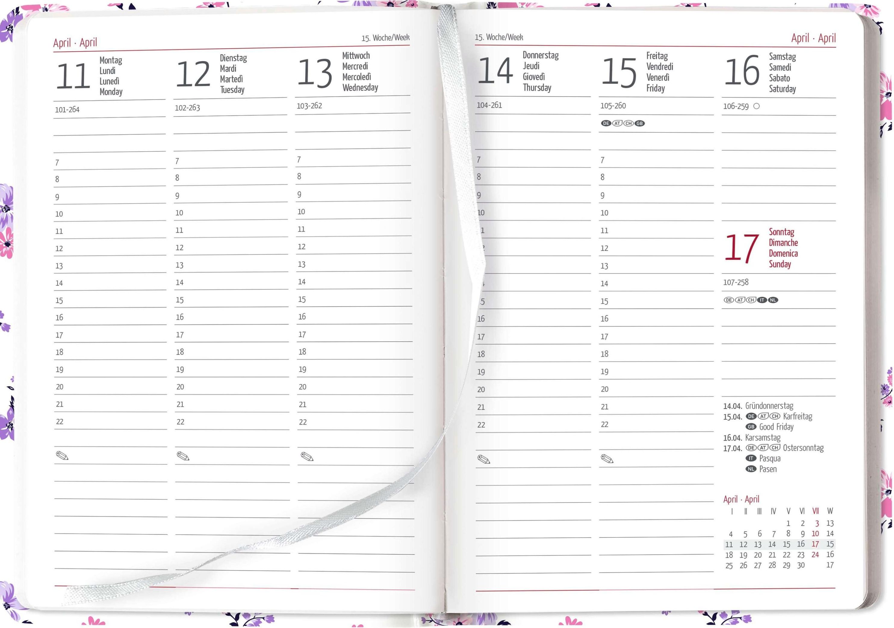 Ladytimer Midi Flowers 2024 - Taschen-Kalender 12x17 cm - Blumen - mit  Mattfolie - Notiz-Buch - Weekly - 192 Seiten - Alpha Edition - Kalender  bestellen