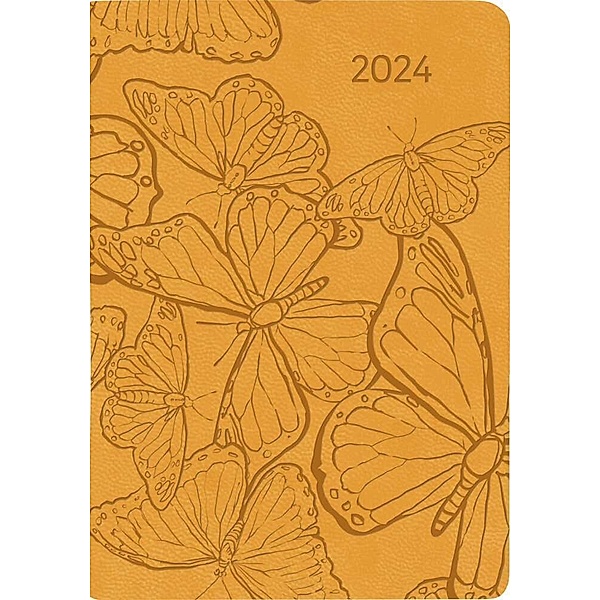 Ladytimer Mini Deluxe Honey 2024 - Taschen-Kalender 8x11,5 cm - Tucson Einband - Motivprägung Spruch - Weekly - 144 Seiten - Alpha Edition