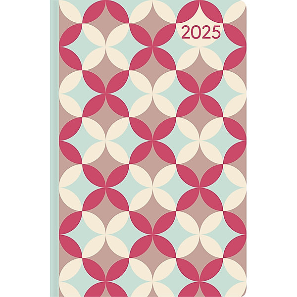 Ladytimer Mini Retro 2025 - Taschen-Kalender 8x11,5 cm - Muster - Weekly - 144 Seiten - Notiz-Buch - Alpha Edition