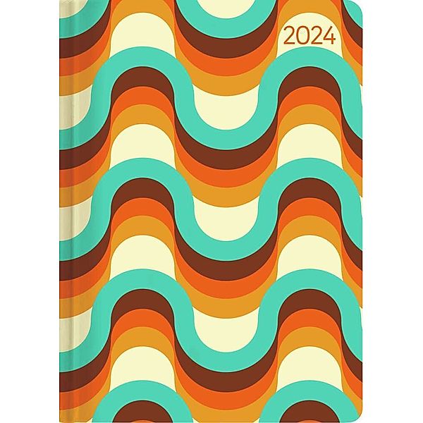 Ladytimer Retro 2024 - Taschenkalender A6 (10,7x15,2 cm) - Weekly - 192 Seiten - Notiz-Buch - Termin-Planer - Alpha Edition
