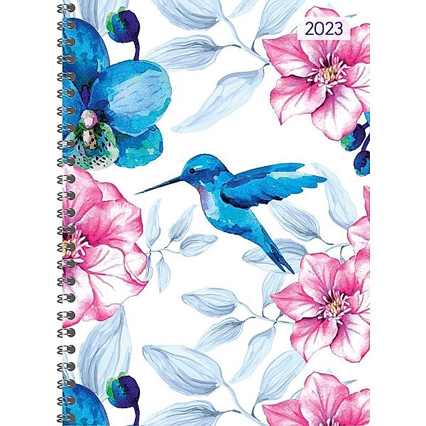 Ladytimer Ringbuch Hummingbird 2023 - Taschen-Kalender A5 (15x21 cm) - Schüler-Kalender - Weekly - Ringbindung - 128 Sei