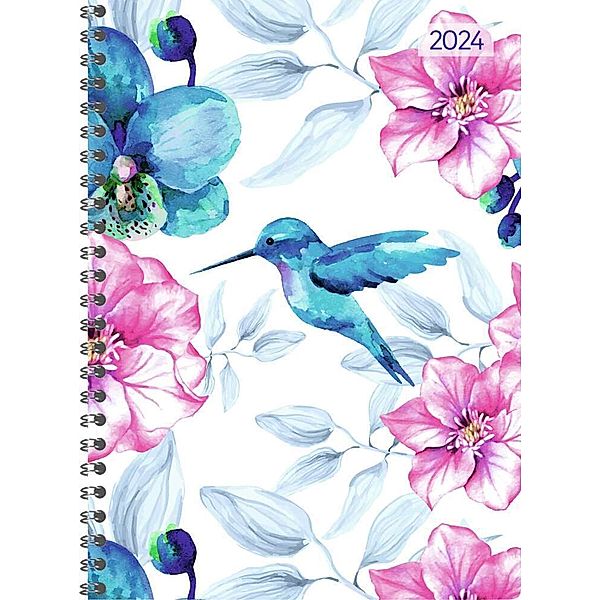 Ladytimer Ringbuch Hummingbird 2024 - Taschen-Kalender A5 (15x21 cm) - Schüler-Kalender - Weekly - Ringbindung - 128 Seiten - Alpha Edition