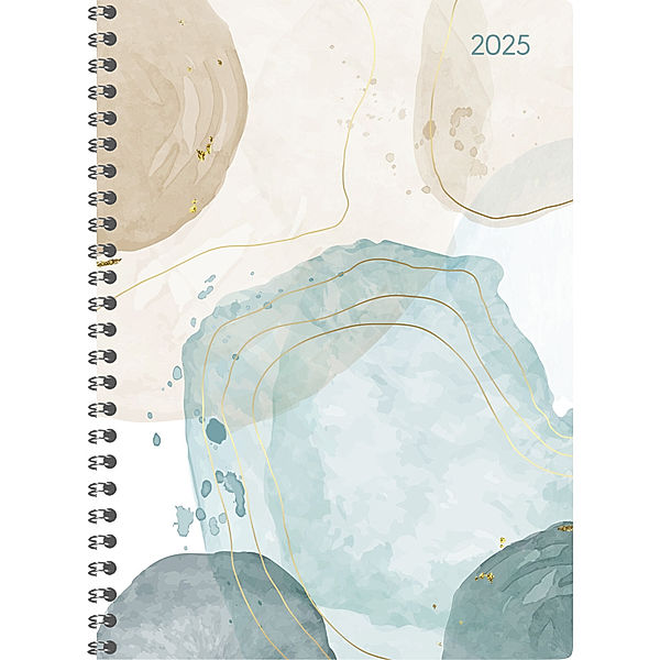 Ladytimer Ringbuch Watercolor 2025 - Taschen-Kalender A5 (15x21 cm) - Schüler-Kalender - Weekly - Ringbindung - 128 Seiten - Alpha Edition