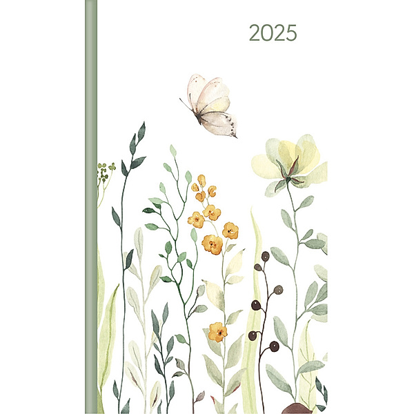 Ladytimer Slim Blue Flowers 2025 - Taschen-Kalender 9x15,6 cm - Blumen - Weekly - 128 Seiten - Notiz-Buch - Alpha Edition