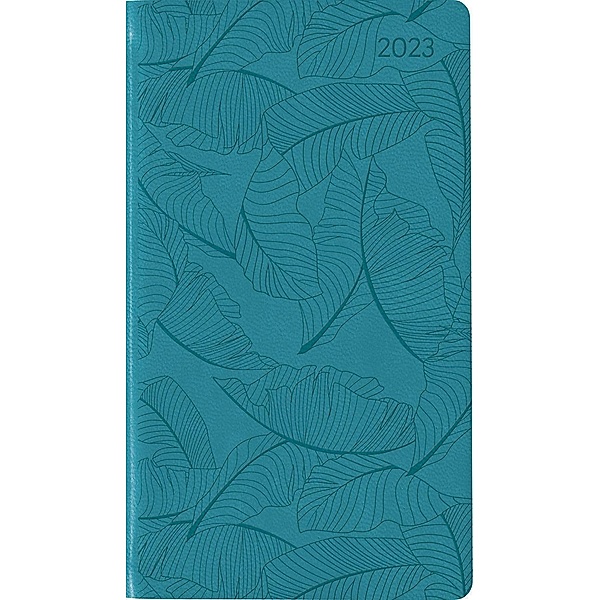 Ladytimer Slim Deluxe Turquoise 2023 - Taschen-Kalender 9x15,6 cm - Tucson Einband - mit Motivprägung - Weekly - 128 Sei