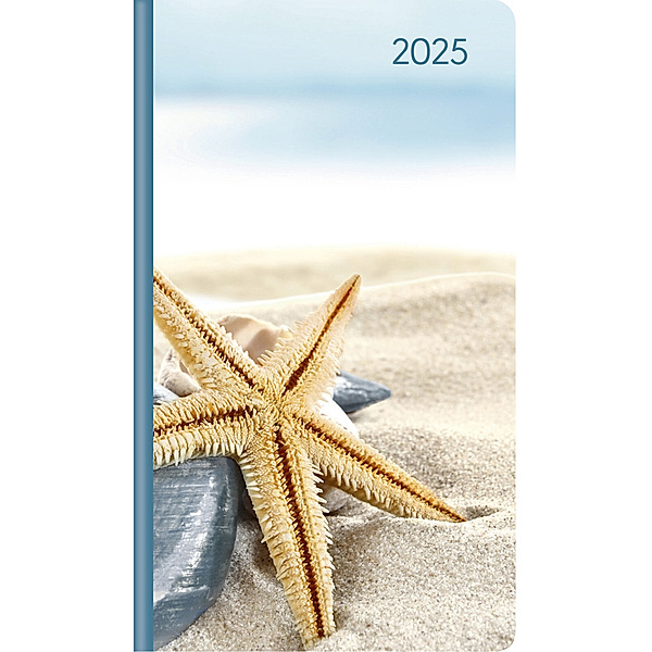 Ladytimer Slim Sea Star 2025 - Taschen-Kalender 9x15,6 cm - Seestern - Weekly - 128 Seiten - Notiz-Buch - Alpha Edition