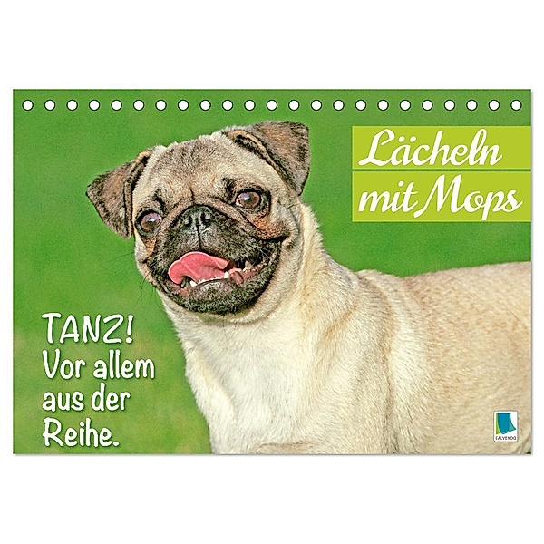 Lächeln mit Mops (Tischkalender 2024 DIN A5 quer), CALVENDO Monatskalender, Calvendo