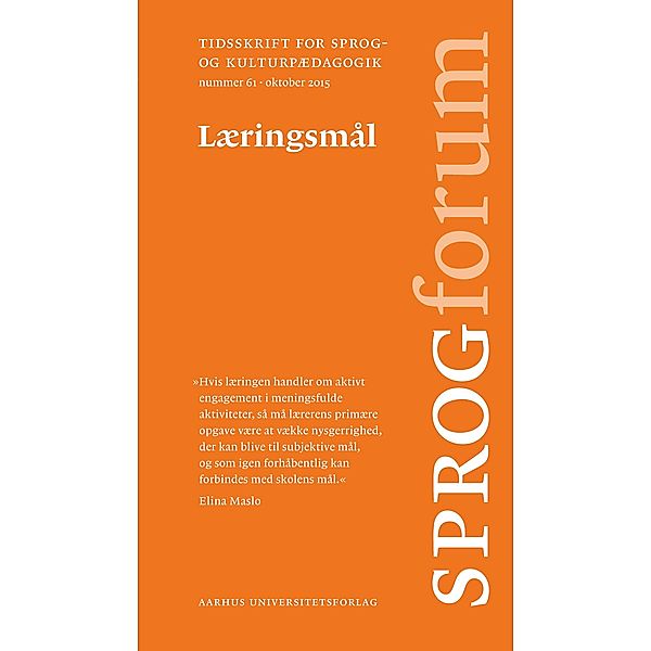 LAeringsmal / Sprogforum Bd.61