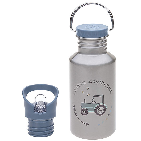 Lässig Lässig Edelstahl-Trinkflasche Adventure - Tractor, 0,5 l, silber