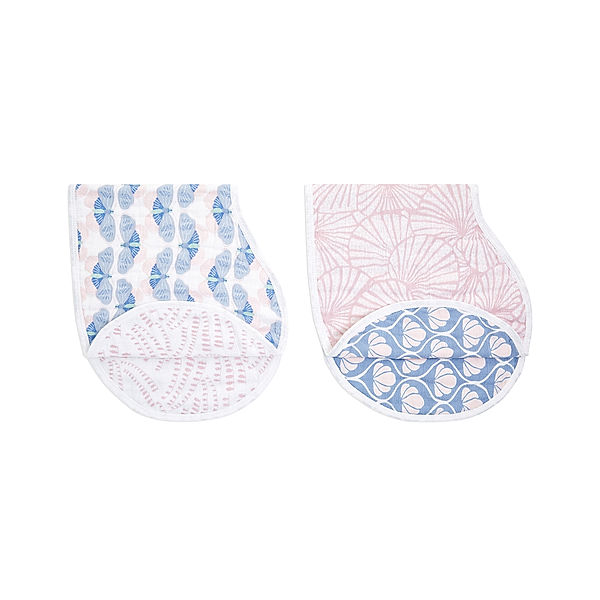 aden + anais Lätzchen BURPY BIB – DECO COLLECTION 2er-Set in blau/beige