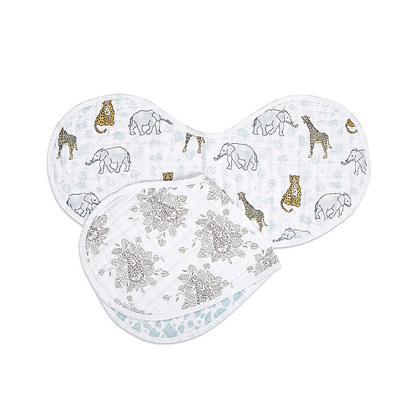 aden + anais Lätzchen BURPY BIB – JUNGLE 2er-Set in weiß