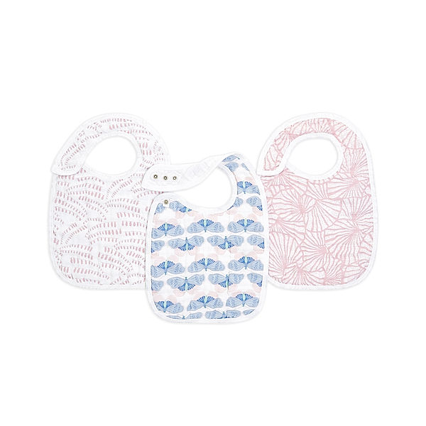 aden + anais Lätzchen SNAP – DECO COLLECTION 3er-Set in blau/beige