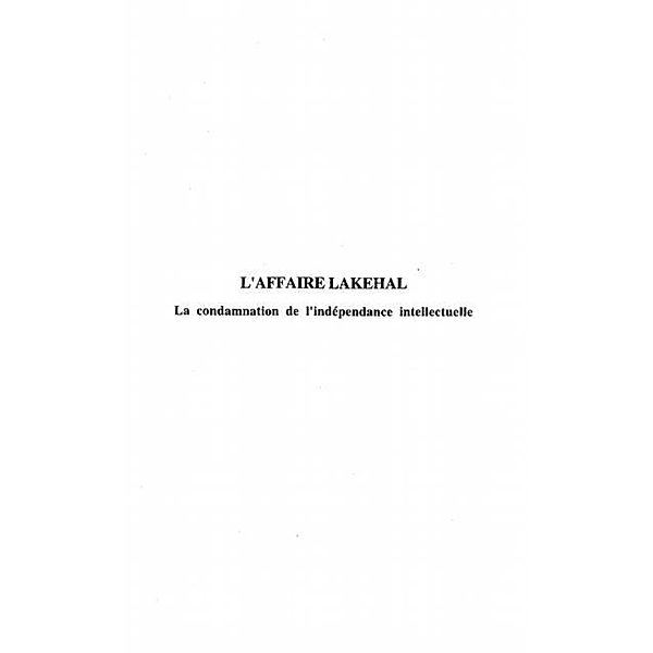 L'AFFAIRE LAKEHAL / Hors-collection, Georges Guermonprez