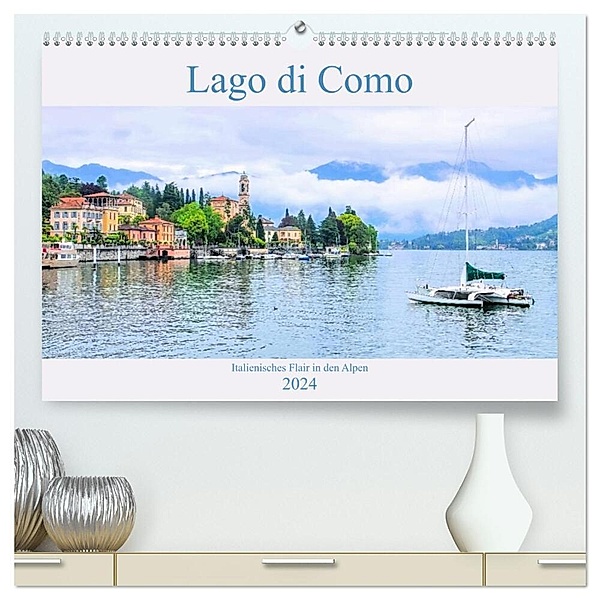 Lago di Como - Italienisches Flair in den Alpen (hochwertiger Premium Wandkalender 2024 DIN A2 quer), Kunstdruck in Hochglanz, LianeM