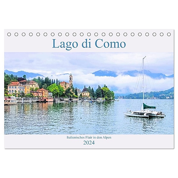 Lago di Como - Italienisches Flair in den Alpen (Tischkalender 2024 DIN A5 quer), CALVENDO Monatskalender, LianeM