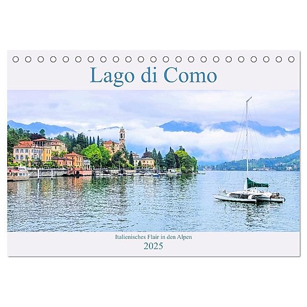 Lago di Como - Italienisches Flair in den Alpen (Tischkalender 2025 DIN A5 quer), CALVENDO Monatskalender, Calvendo, LianeM