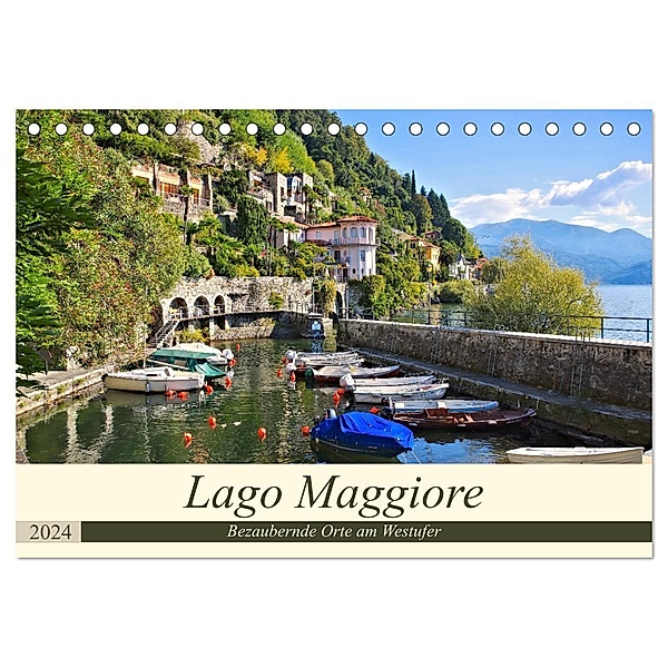 Lago Maggiore - Bezaubernde Orte am Westufer (Tischkalender 2024 DIN A5 quer), CALVENDO Monatskalender, LianeM