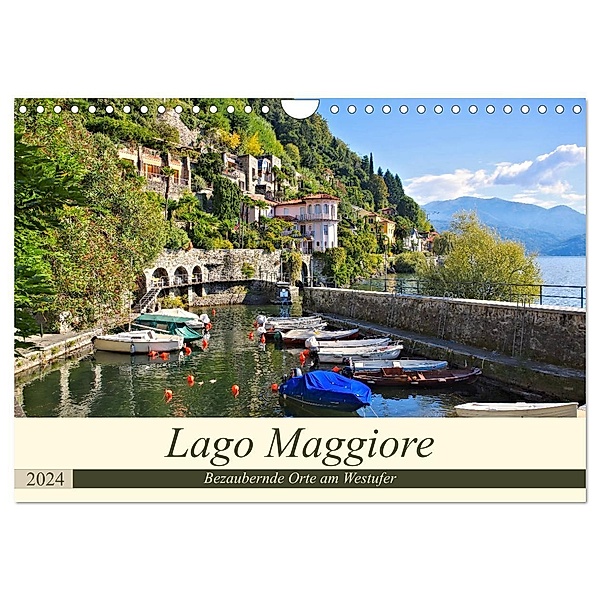 Lago Maggiore - Bezaubernde Orte am Westufer (Wandkalender 2024 DIN A4 quer), CALVENDO Monatskalender, LianeM