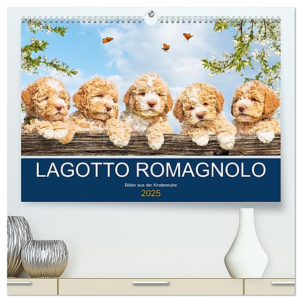 Lagotto Romagnolo - Bilder aus der Kinderstube (hochwertiger Premium Wandkalender 2025 DIN A2 quer), Kunstdruck in Hochglanz, Calvendo, Sigrid Starick