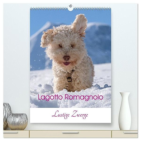 Lagotto Romagnolo - Lustige Zwerge (hochwertiger Premium Wandkalender 2024 DIN A2 hoch), Kunstdruck in Hochglanz, wuffclick-pic