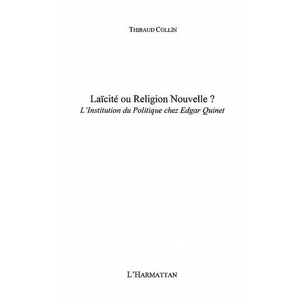 Laicite ou religion nouvelle / Hors-collection, Collin Thibaud
