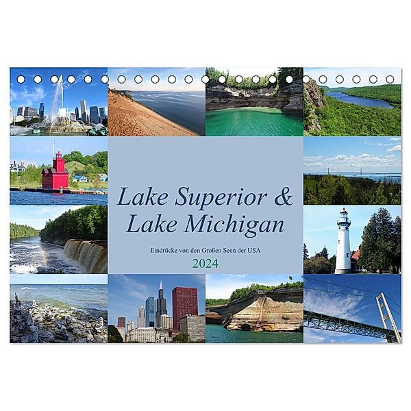 Lake Superior & Lake Michigan (Tischkalender 2024 DIN A5 quer), CALVENDO Monatskalender, Martin Rothenhöfer