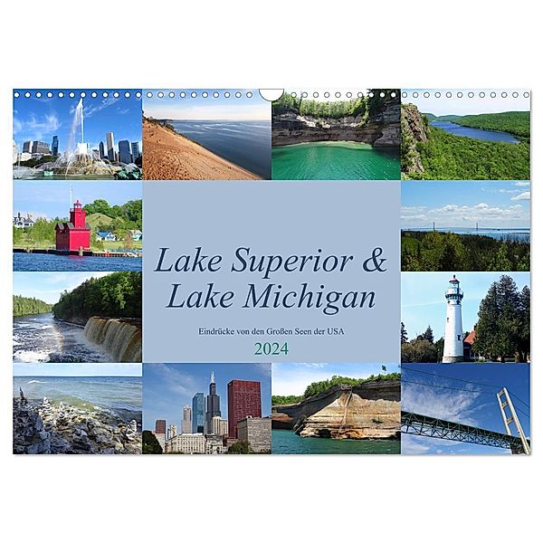 Lake Superior & Lake Michigan (Wandkalender 2024 DIN A3 quer), CALVENDO Monatskalender, Martin Rothenhöfer
