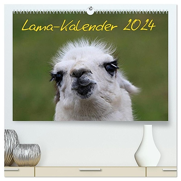 Lama-Kalender 2024 (hochwertiger Premium Wandkalender 2024 DIN A2 quer), Kunstdruck in Hochglanz, Bernd Witkowski